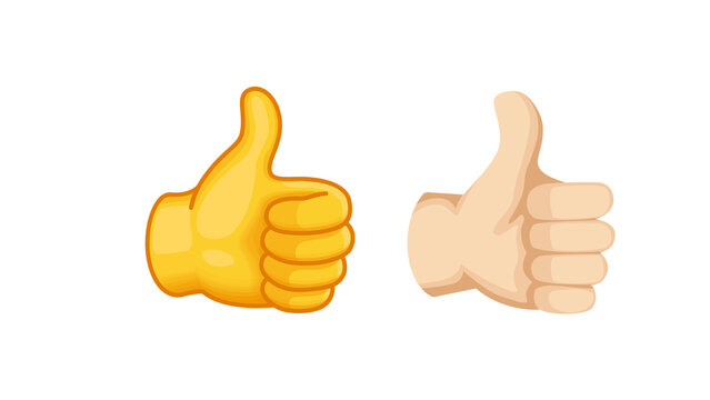 Thumbs up emoji isolated on transparent background, positive approval symbol for social media, messaging, ratings, feedback, stickers and modern graphic design projects.