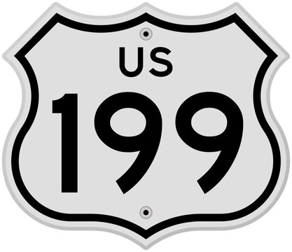 US Route 199 Highway road sign vector illustration