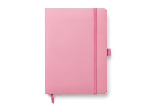 pink notebook isolated on white