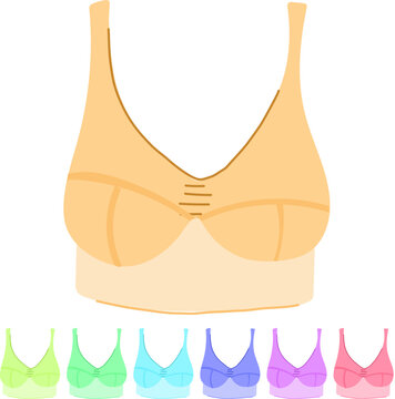 pushup bra modern cartoon. strapless underwire, plunge racerback, balconette maternity pushup bra modern sign vector