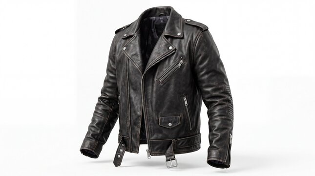 black leather jacket