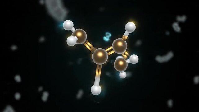 Animated 3D Antibody Protein Structure with Glowing Bonds and Electron Clouds