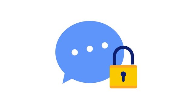 Private secure message chat animation concept