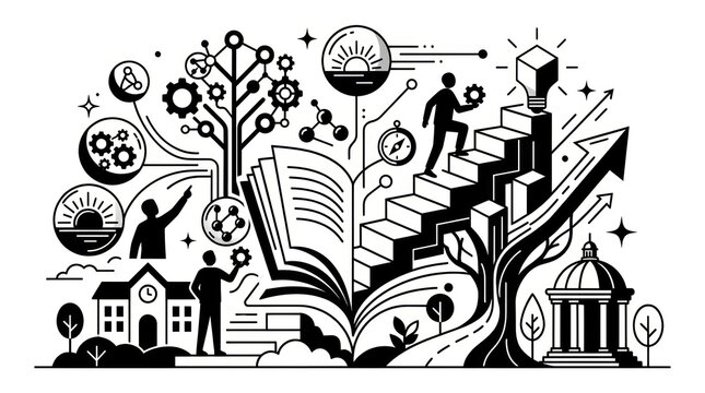 Education and knowledge concept illustration.