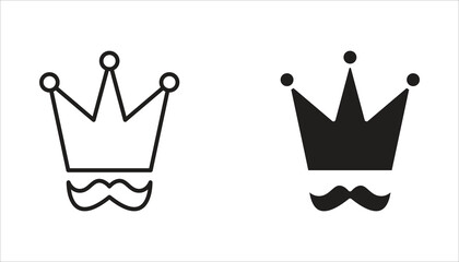 Obraz premium Father's Day icon set. Mustache, hat, glasses. White background.