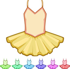chiffon ballerina dress cartoon. satin tulle, leotard rehearsal, pirouette arabesque chiffon ballerina dress sign colorful illustration © PikePicture