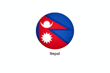 Obraz premium Nepal flag icon national symbol red blue white