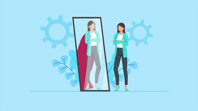 Professional women demonstrating modern leadership qualities. Leaders concept. Full length Icon animation illustration. High quality&nbsp;4k&nbsp;footage