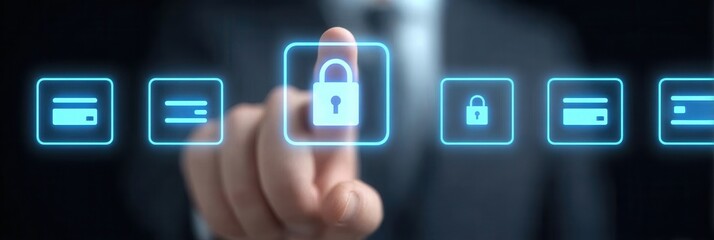 Fototapeta premium Every financial institution must have advanced security measures in banking to protect your account details and every credit payment transaction from fraud.