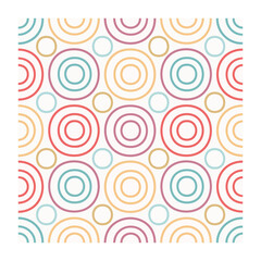 Fototapeta premium Colorful concentric circles geometric pattern on white background