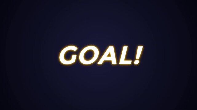 Animated typographic Goal celebration sports achievement success.