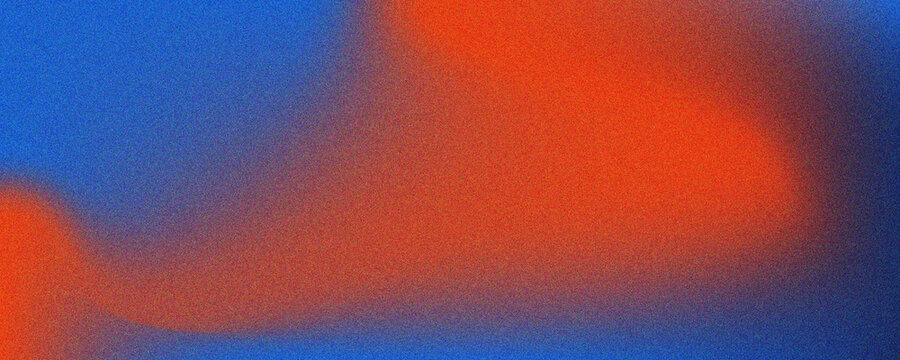 Electric blue and fiery orange grain gradient texture with vibrant abstract noise background