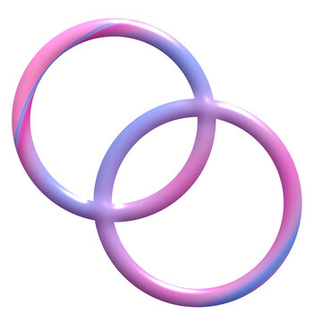 Abstract Neon Gradient Interlocking Rings with Futuristic Glow