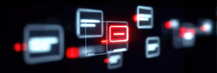 Fototapeta premium A futuristic digital technology system enhances the application platform, offering the user a tactile interface designed for deep space navigation.