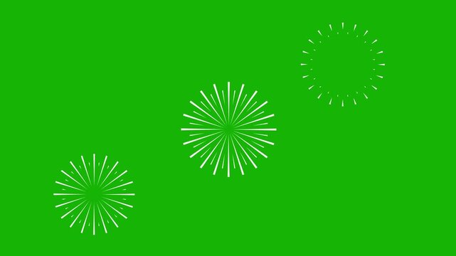 Circle and line Bursts And Sparks Animation on Green Screen background. Circle Burst Motion Graphics in After Effects, blast circle pop up loop animation, template elements 4k