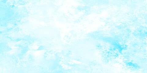 Obraz premium Soft blue and white watercolor texture background with cloudy effect for design or Beautiful and cloudy blue paper texture with white stains, White and blue mixed watercolor.