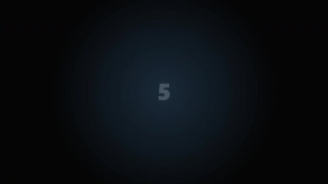 Animated Countdown 10 to 1 simple Numbers on Dark Backgrounds Series.