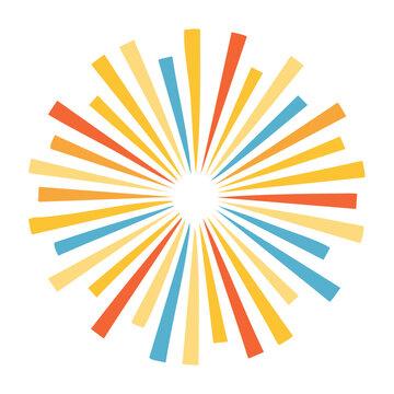 Colorful starburst graphic with white background