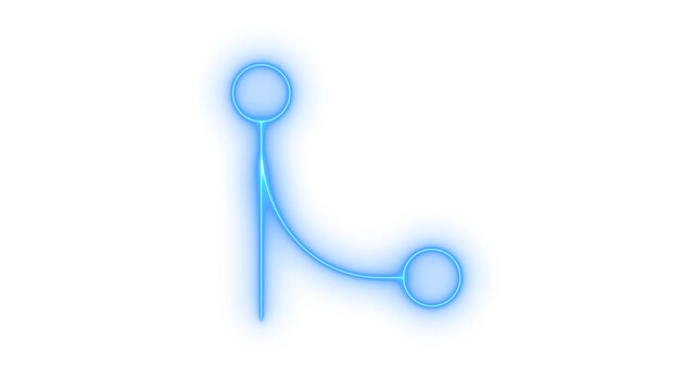 Glowing neon git branch or version control icon isolated on transparent background. Software development. Coding symbol. Repository fork. Merge request. Tech UI.