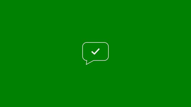Message Sent, Message Delivered, Sending Message, Communicating Through Messaging - Chatting, Outgoing Message - Minimal Flat Design Motion Graphics Clip - Green Screen, 7.5% Gray