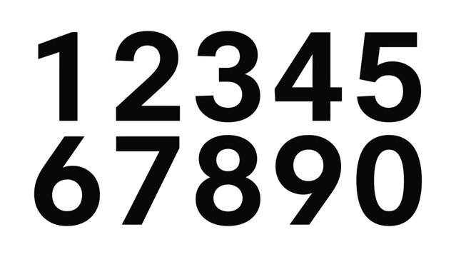 Modern Clean Bold Numerals Displayed In Simple Typography Style