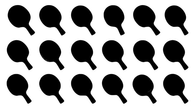 Different ping pong rackets collection vector illustration table tennis paddle set isolated on white background