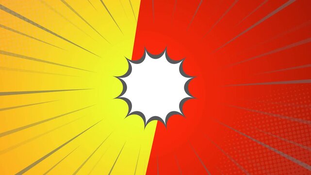 Comic Background Animation vs. Comic Book Animation. Retro Vintage Comic Style Radial Line Speed ​​Used for Books