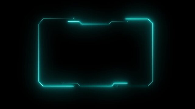 Hud frames cyan user interface elements design modern technology futuristic control panel screen digital hologram. abstract tech sci fi hologram frame. motion graphic of neon HUD concept.