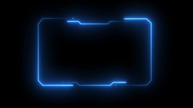 Hud frames blue user interface elements design modern technology futuristic control panel screen digital hologram. abstract tech sci fi hologram frame. motion graphic of neon HUD concept.