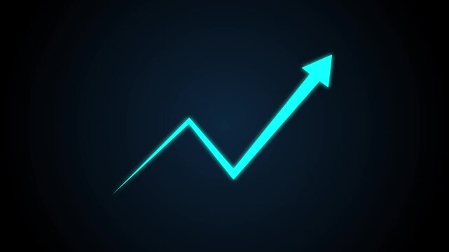 Animated arrow growth up and down icon. abstract business graph chart icon animation. motion graphic of up arrow concept.