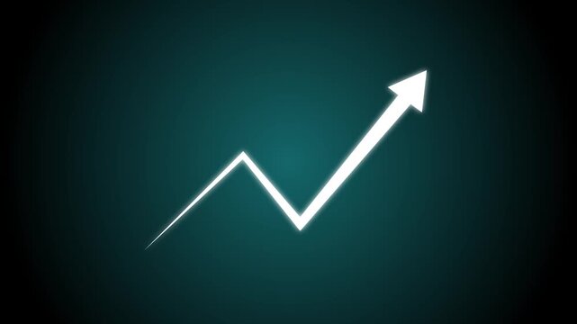 Animated arrow growth up and down icon. abstract business graph chart icon animation. motion graphic of up arrow concept.