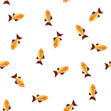 pattern platy decorative fish cartoon. swordtail neon, rasbora gourami, cat loach platy decorative fish sign. seamless symbol vector illustration