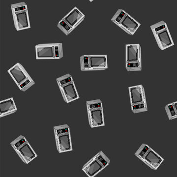 seamless pattern electrical microwave oven cartoon. electrical microwave oven sign vector