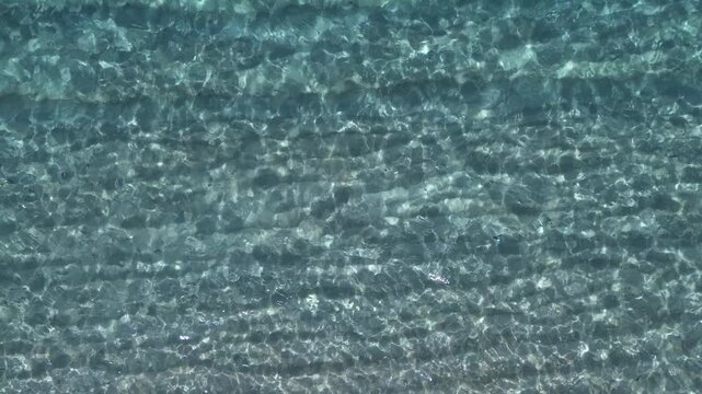 Top View of Clear Blue Water Surface Texture