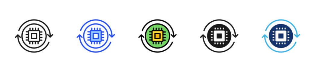 Fototapeta premium Ai Health Sync Icon Collection With Multiple Styles