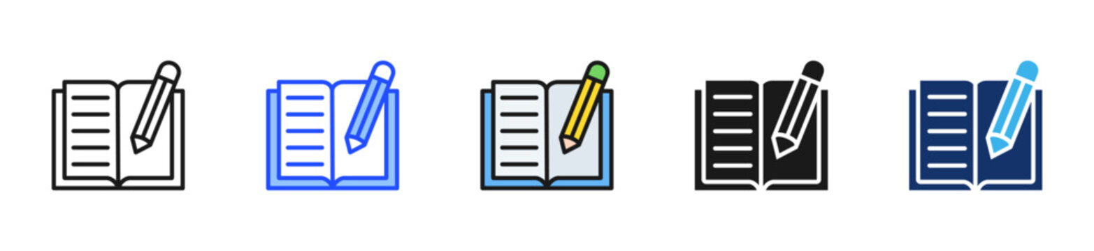 Literature Club Icon Collection With Multiple Styles
