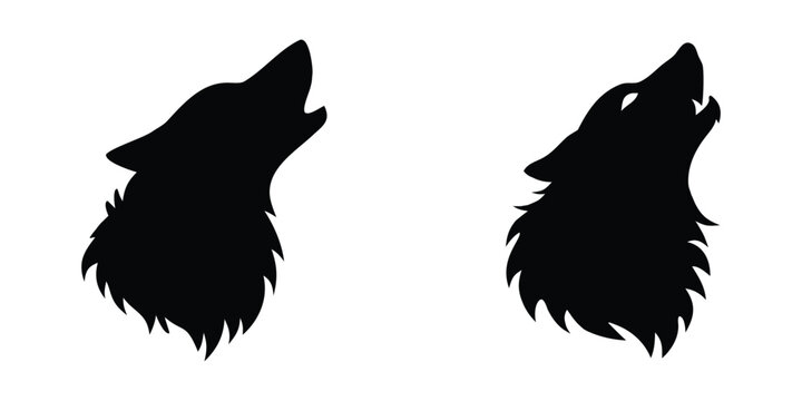 Wolf head silhouette vector, wolf face logo design