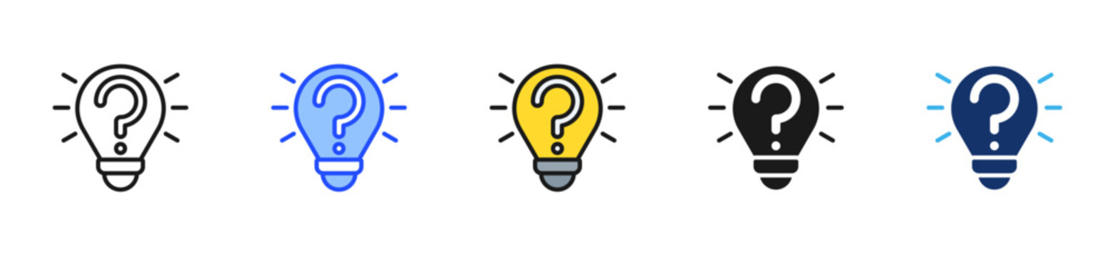 Quiz Team Icon Collection With Multiple Styles