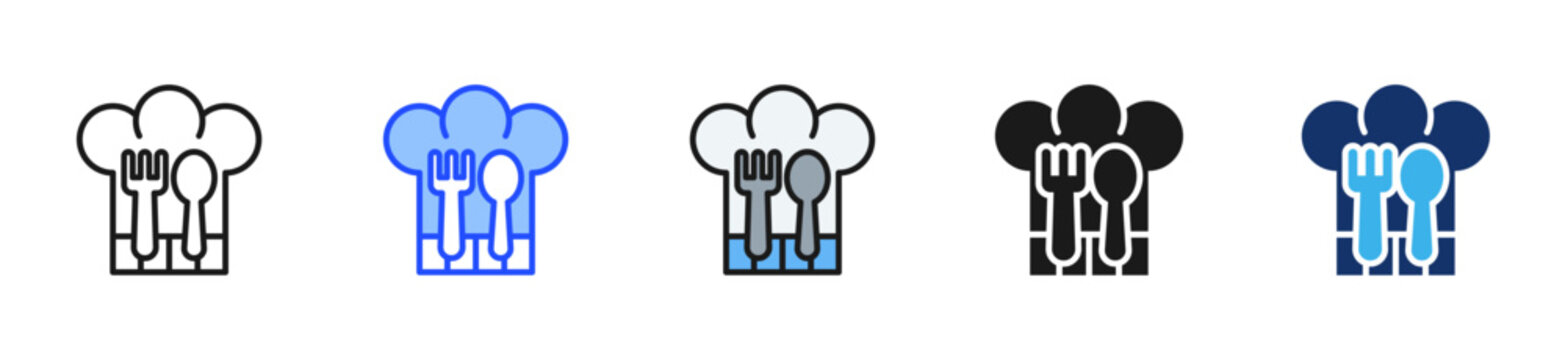 Culinary Club Icon Collection With Multiple Styles