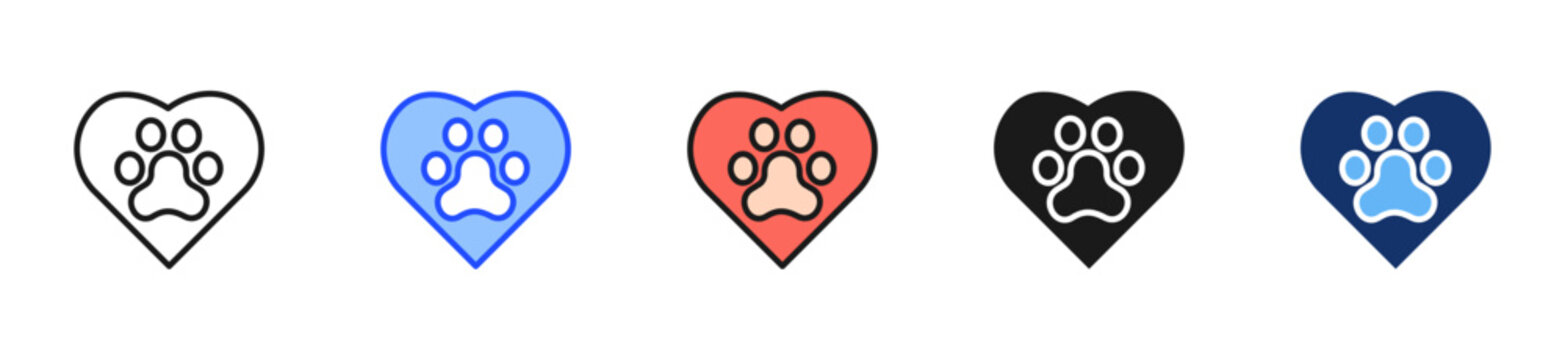 Animal Care Icon Collection With Multiple Styles
