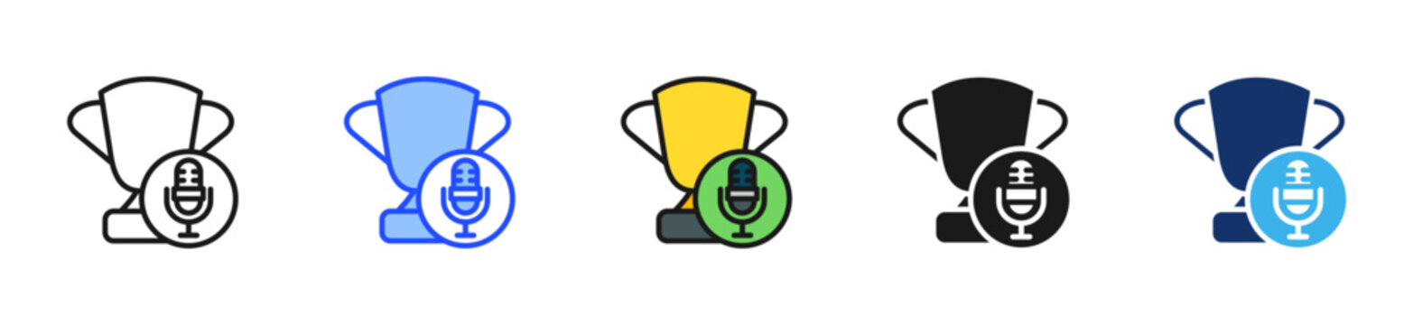 Debate Trophy Icon Collection With Multiple Styles