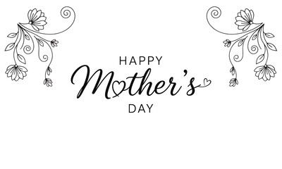 Fototapeta premium Elegant Mother's Day typography vector set with decorative script lettering and feminine design elements. Perfect for greeting cards, posters, gifts, and social media content.