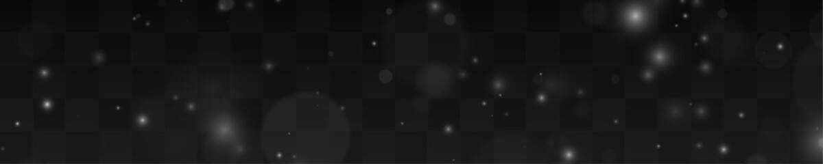 White dust drifts softly across glowing abstract reflections with gentle motion. Tiny radiant particles create a fresh modern look. Luxury white dust overlay vector. © Hohstock