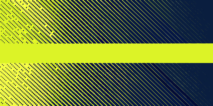 Diagonal lines and horizontal banner pattern with yellow and dark blue coloration abstract background angled