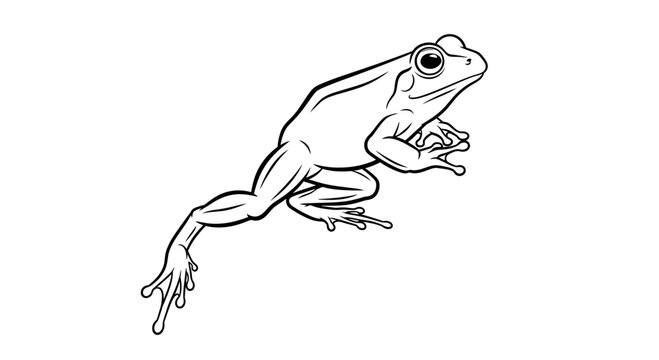 A Frog in Mid Air Jumping High