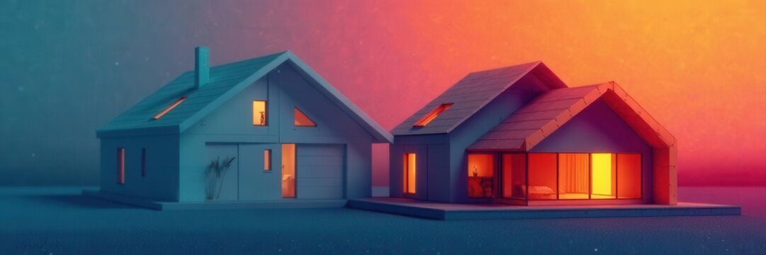Geometric minimalist house pattern, clean design, house, building icon