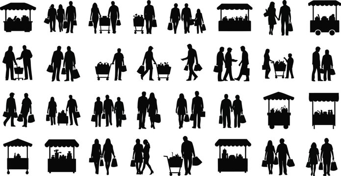 Shoppers walk past outdoor market stalls daily.