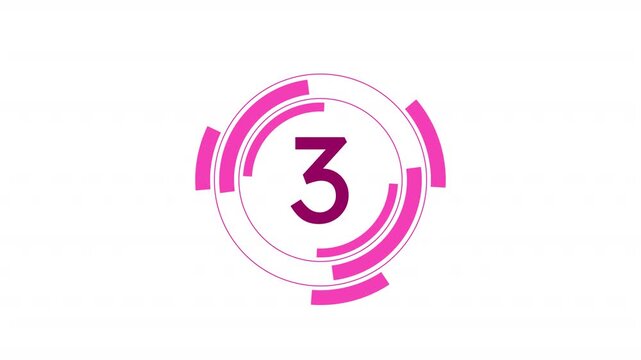 Live event broadcasting circular countdown animation. Commercial break return animated timer progress indicator for light theme. Tech HUD. Modern UI. Loading state. HD video with alpha channel