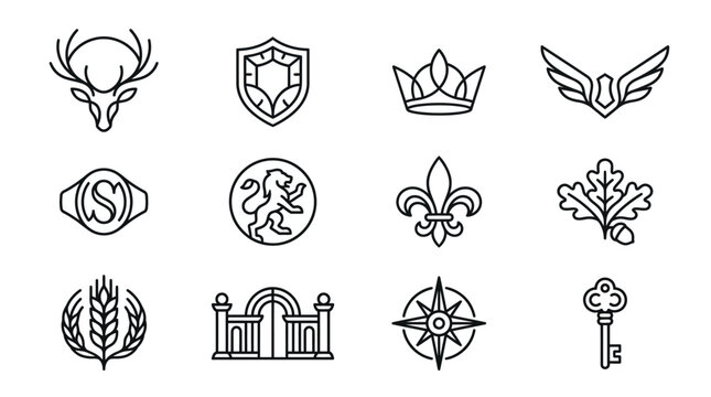 Collection of various iconic emblems.