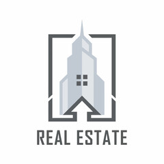 Fototapeta premium Real Estate Building Logo Design with Modern Architectural Structure.